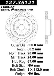 Centric Premium Brake Rotors 127.35121