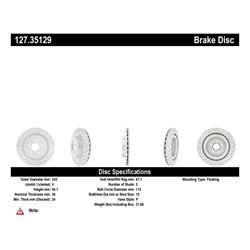 Centric Premium Brake Rotors 127.35129