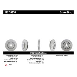 Centric Premium Brake Rotors 127.35130