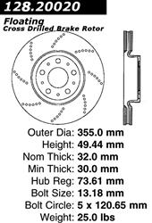 Centric Parts - Brake Rotors for 2002-2003 VANDEN PLAS, 2000-2003 XKR - 128.20020