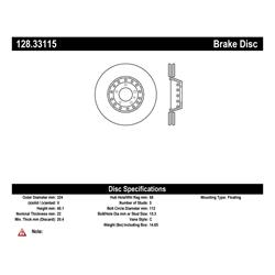 Centric Premium Brake Rotors for 2007-2008 RS4 - 128.33115