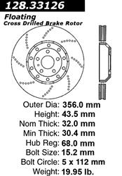 Centric Premium Brake Rotors for 2008-2012 R8 - 128.33126