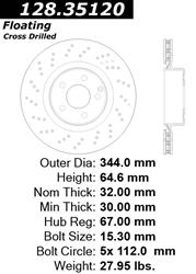 Centric Premium Brake Rotors 128.35120