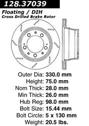 Centric Parts Brake Rotors 128.37039