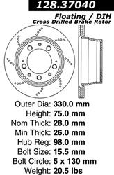 Centric Premium Brake Rotors for 1996-2020 911, 2010-2013 PANAMERA - 128.37040
