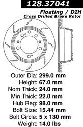 Centric Premium Brake Rotors for 2000-2008 BOXSTER, 2006-2008 CAYMAN - 128.37041