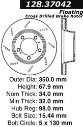 Centric Premium Brake Rotors for 2002-2008 911 - 128.37042