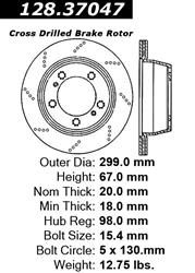 Centric Premium Brake Rotors 128.37047