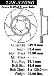 Centric Premium Brake Rotors for 2007-2013 911 - 128.37050