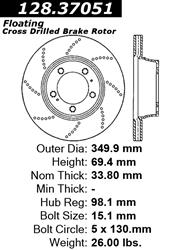 Centric Premium Brake Rotors for 2007-2013 911 - 128.37051