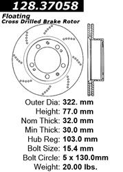 Centric Premium Brake Rotors for 1991-1994 911 - 128.37058