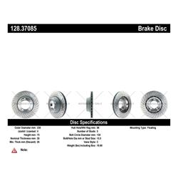 Centric Premium Brake Rotors for 1989-2021 911, 2014-2020 PANAMERA - 128.37085