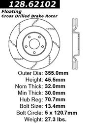 Centric Parts - Brake Rotors for 2006-2013 CORVETTE - 128.62102