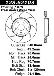 Centric Parts - Brake Rotors for 2006-2013 CORVETTE - 128.62103