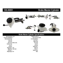 Centric Premium Brake Master Cylinders 130.40091