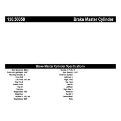 Centric Premium Brake Master Cylinders for 2014-2018 SOUL - 130.50058