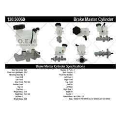 Centric Premium Brake Master Cylinders for 2008-2010 RONDO - 130.50060