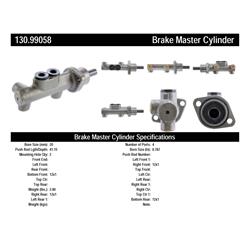 Centric Parts Master Cylinders 130.99058