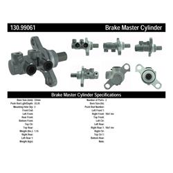 Centric Premium Brake Master Cylinders for 2012-2017 SONIC - 130.99061