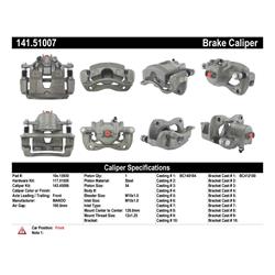 Centric Semi-Loaded Calipers for 2012-2017 ACCENT, 2012-2018 RIO - 141.51007