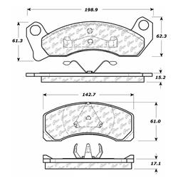 Centric Premium Semi-Metallic Brake Pads for 1987-1993 MUSTANG, 1987-1988 THUNDERBIRD - 300.04310