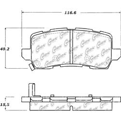 Centric Premium Ceramic Brake Pads for 2021-2023 ODYSSEY, 2014-2020 RLX, 2015-2020 TLX - 301.16980