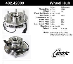 Centric Premium Wheel Bearing and Hub Assemblies for 2012-2019 ARMADA - 402.42009