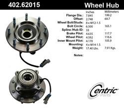 Centric Premium Wheel Bearing and Hub Assemblies for 2000-2005 DEVILLE, 2006-2011 DTS - 402.62015