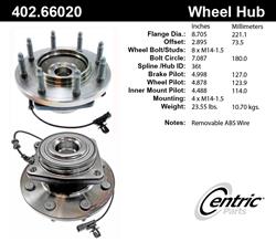 Centric Premium Wheel Bearing and Hub Assemblies 402.66020
