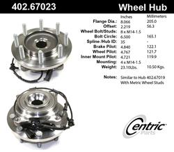 Centric Premium Wheel Bearing and Hub Assemblies for 2012-2013 2500, 3500 - 402.67023