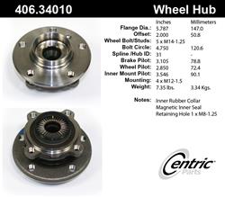 Centric Premium Wheel Bearing and Hub Assemblies 406.34010