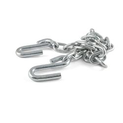 2 Trailer Safety Chain 1/4 48 Long with 7/16 S-hooks 5,000 lb Zinc Finish