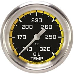 Classic Instruments Auto Cross Yellow Series Gauges AX328YAPF