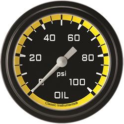 Classic Instruments Auto Cross Yellow Series Gauges AX381YBLF