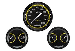 Classic Instruments Auto Cross Yellow Series Gauge Sets AX64YBLF