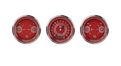 Classic Instruments V8 Red Steelie Series Gauge Sets V8RS04SHC