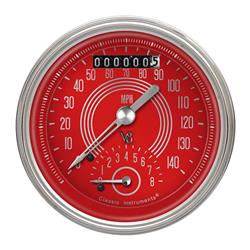 Classic Instruments V8 Red Steelie Series Gauge Sets V8RS20SHC