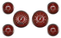 Classic Instruments V8 Red Steelie Series Gauge Sets V8RS51SLC