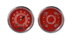 Classic Instruments V8 Red Steelie Series Gauge Sets V8RS52SLC
