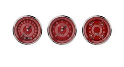 Classic Instruments V8 Red Steelie Series Gauge Sets V8RS53SLC