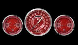 Classic Instruments V8 Red Steelie Series Gauge Sets V8RS61SLC