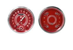 Classic Instruments V8 Red Steelie Series Gauge Sets V8RS62SLC
