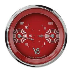 Classic Instruments V8 Red Steelie Series Gauge Sets V8RS74SHC
