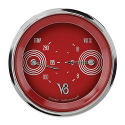 Classic Instruments V8 Red Steelie Series Gauge Sets V8RS74SLC
