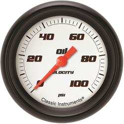 Classic Instruments Velocity White Oil Pressure 2-5/8 Full Sweep VS381WBPF Classic Instruments Velocity White Oil Pressure 2-5/8 Full Sweep VS381WBPF