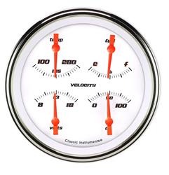 Classic Instruments Velocity White Series Gauge Sets VS75WBLC