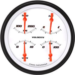 Classic Instruments Velocity White Series Gauge Sets VS78WBLC