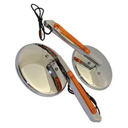 CIPA Motorcycle Round LED Lighted Mirrors 01907