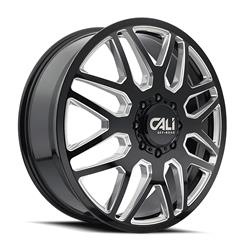 Cali Off-Road Invader Dually Gloss Black Wheels with Milled Spokes 22x8.25