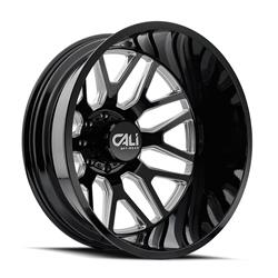 Cali Off-Road Invader Dually Gloss Black Wheels with Milled Spokes 24x8.25